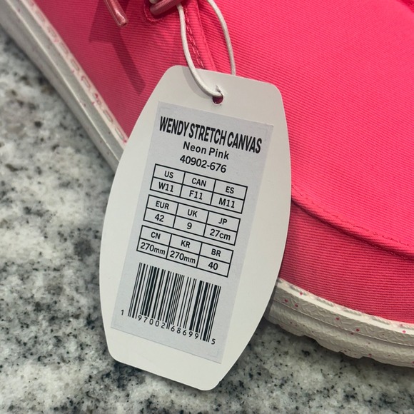 Hey Dude Wendy Stretch Canvas Neon Pink Slip On Shoes Women's W11 - Picture 6 of 8